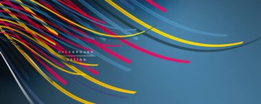 Soyut renkli çizgiler vektör arkaplanı. İnternet, büyük veri ve teknoloji bağlantıları kavramı, soyut şablon