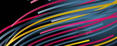 Soyut renkli çizgiler vektör arkaplanı. İnternet, büyük veri ve teknoloji bağlantıları kavramı, soyut şablon