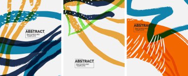 Sosyal medya soyut geçmişleri. Soyut el çizimleri. Kapaklar, afişler, ilanlar için vektör illüstrasyonu