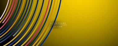 Soyut renkli çizgiler vektör arkaplanı. İnternet, büyük veri ve teknoloji bağlantıları kavramı, soyut şablon