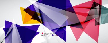 Geometrik soyut arkaplan. Renkli üçgen şekiller. Kapaklar, afişler, el ilanları ve posterler ve diğer tasarımlar için vektör illüstrasyonu