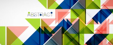 Vektör üçgen geometrik arkaplan kümesi. Kapaklar, afişler, el ilanları ve posterler ve diğer tasarımlar için vektör illüstrasyonu