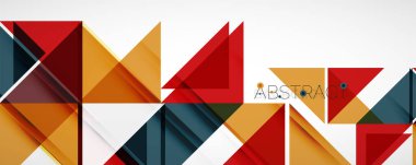 Geometrik soyut arkaplan. Tekno renk üçgen şekilleri. Kapaklar, afişler, el ilanları ve posterler ve diğer tasarımlar için vektör illüstrasyonu