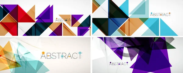 Conjunto de fondos abstractos geométricos minimalistas. Ilustración vectorial para portadas, pancartas, volantes y carteles y otros diseños — Vector de stock