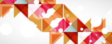 Geometrik soyut arkaplan. Tekno renk üçgen şekilleri. Kapaklar, afişler, el ilanları ve posterler ve diğer tasarımlar için vektör illüstrasyonu