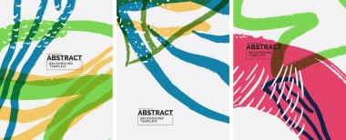 Sosyal medya soyut geçmişleri. Soyut el çizimleri. Kapaklar, afişler, ilanlar için vektör illüstrasyonu