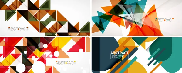 Set of geometric minimalist abstract backgrounds. Vector illustration for covers, banners, flyers and posters and other designs — Stock Vector