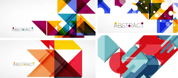 Ensemble de décors abstraits minimalistes géométriques. Illustration vectorielle pour couvertures, bannières, flyers et affiches et autres dessins — Image vectorielle