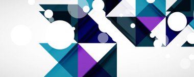 Vektör üçgen geometrik arkaplan kümesi. Kapaklar, afişler, el ilanları ve posterler ve diğer tasarımlar için vektör illüstrasyonu