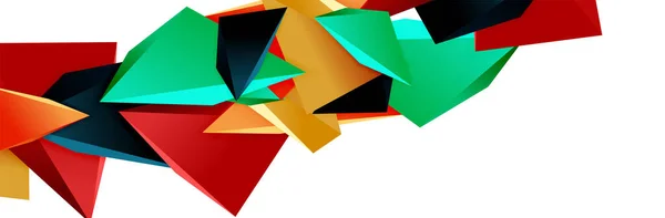 Triângulo mosaico abstrato fundo, 3d triangular baixo poli formas. Ilustração vetorial geométrica para capas, banners, folhetos e cartazes e outros —  Vetores de Stock