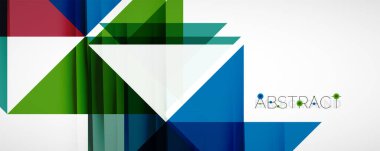 Geometrik soyut arkaplan. Tekno renk üçgen şekilleri. Kapaklar, afişler, el ilanları ve posterler ve diğer tasarımlar için vektör illüstrasyonu