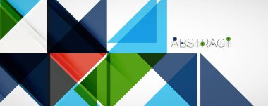 Geometrik soyut arkaplan. Tekno renk üçgen şekilleri. Kapaklar, afişler, el ilanları ve posterler ve diğer tasarımlar için vektör illüstrasyonu