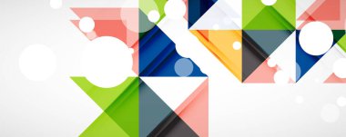 Vektör üçgen geometrik arkaplan kümesi. Kapaklar, afişler, el ilanları ve posterler ve diğer tasarımlar için vektör illüstrasyonu