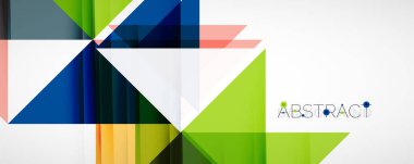 Geometrik soyut arkaplan. Tekno renk üçgen şekilleri. Kapaklar, afişler, el ilanları ve posterler ve diğer tasarımlar için vektör illüstrasyonu