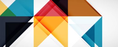 Vektör üçgen geometrik arkaplan kümesi. Kapaklar, afişler, el ilanları ve posterler ve diğer tasarımlar için vektör illüstrasyonu