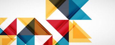 Geometrik soyut arkaplan. Tekno renk üçgen şekilleri. Kapaklar, afişler, el ilanları ve posterler ve diğer tasarımlar için vektör illüstrasyonu