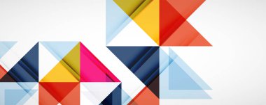 Geometrik soyut arkaplan. Tekno renk üçgen şekilleri. Kapaklar, afişler, el ilanları ve posterler ve diğer tasarımlar için vektör illüstrasyonu