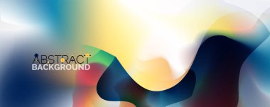 Akışkan renk gradyanı soyut arkaplan, modaya uygun renkli duvar kağıdı. Pankartlar, broşürler, posterler, afişler ve kapaklar için vektör ilüstrasyonu