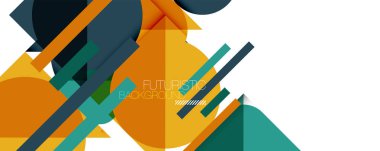 Basit daireler ve soyut arka plan üçgenleri. Kapaklar, afişler, el ilanları ve posterler ve diğer tasarımlar için vektör illüstrasyonu