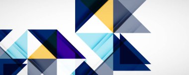 Geometrik soyut arkaplan. Tekno renk üçgen şekilleri. Kapaklar, afişler, el ilanları ve posterler ve diğer tasarımlar için vektör illüstrasyonu