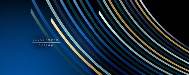 Soyut renkli çizgiler vektör arkaplanı. İnternet, büyük veri ve teknoloji bağlantıları kavramı, soyut şablon