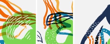 Sosyal medya soyut geçmişleri. Soyut el çizimleri. Kapaklar, afişler, ilanlar için vektör illüstrasyonu