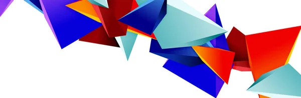 三角马赛克抽象背景，3D三角低矮多形。封面、横幅、传单、招贴画等的几何矢量图解 — 图库矢量图片