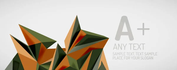 Geometrische Hintergründe des Vektordreiecks. Low-Poly 3D-Form auf hellem Hintergrund. Vektor-Illustration für Covers, Banner, Flyer, Poster und andere Designs — Stockvektor