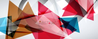 Geometrik soyut arkaplan. Renkli üçgen şekiller. Kapaklar, afişler, el ilanları ve posterler ve diğer tasarımlar için vektör illüstrasyonu