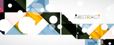 Geometrik soyut arkaplan. Tekno renk üçgen şekilleri. Kapaklar, afişler, el ilanları ve posterler ve diğer tasarımlar için vektör illüstrasyonu