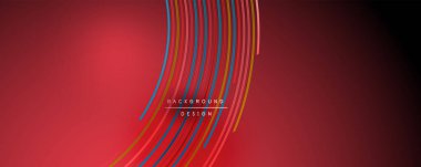 Soyut renkli çizgiler vektör arkaplanı. İnternet, büyük veri ve teknoloji bağlantıları kavramı, soyut şablon