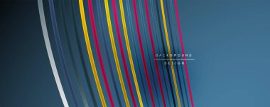 Soyut renkli çizgiler vektör arkaplanı. İnternet, büyük veri ve teknoloji bağlantıları kavramı, soyut şablon