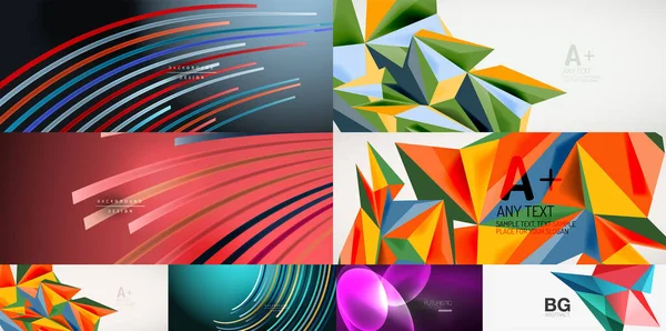 Conjunto de fondos abstractos. Ilustración vectorial para portadas, banners, volantes, redes sociales — Archivo Imágenes Vectoriales