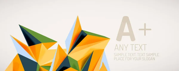 Geometrische Hintergründe des Vektordreiecks. Low-Poly 3D-Form auf hellem Hintergrund. Vektor-Illustration für Covers, Banner, Flyer, Poster und andere Designs — Stockvektor