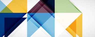 Vektör üçgen geometrik arkaplan kümesi. Kapaklar, afişler, el ilanları ve posterler ve diğer tasarımlar için vektör illüstrasyonu