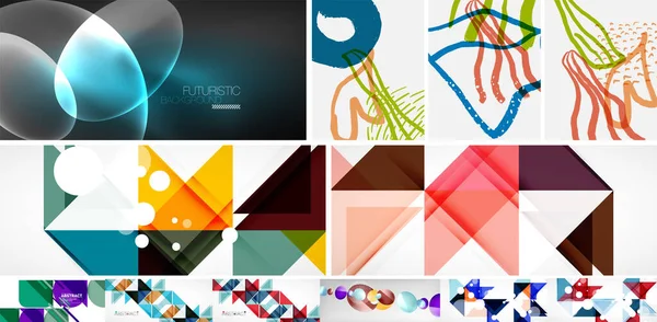 Geometrische abstracte achtergronden. Vector illustratie voor covers, banners, flyers, social media — Stockvector