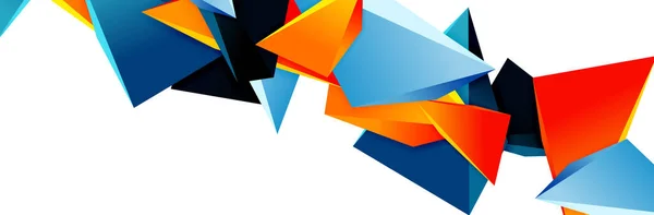 Triângulo mosaico abstrato fundo, 3d triangular baixo poli formas. Ilustração vetorial geométrica para capas, banners, folhetos e cartazes e outros — Vetor de Stock