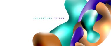 Kabarcıklar soyut arkaplan. Beyaz vektör şablonunda sıvı sıçramaları