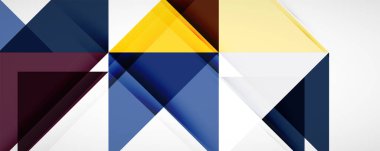 Vektör üçgen geometrik arkaplan kümesi. Kapaklar, afişler, el ilanları ve posterler ve diğer tasarımlar için vektör illüstrasyonu