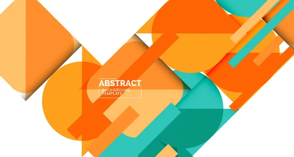 Círculos simples y triángulos fondo abstracto. Ilustración vectorial para portadas, pancartas, volantes y carteles y otros diseños — Vector de stock