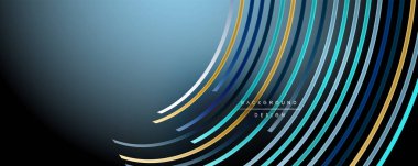 Soyut renkli çizgiler vektör arkaplanı. İnternet, büyük veri ve teknoloji bağlantıları kavramı, soyut şablon