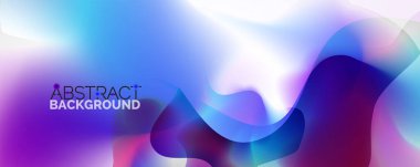 Akışkan renk gradyanı soyut arkaplan, modaya uygun renkli duvar kağıdı. Pankartlar, broşürler, posterler, afişler ve kapaklar için vektör ilüstrasyonu