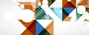 Vektör üçgen geometrik arkaplan kümesi. Kapaklar, afişler, el ilanları ve posterler ve diğer tasarımlar için vektör illüstrasyonu