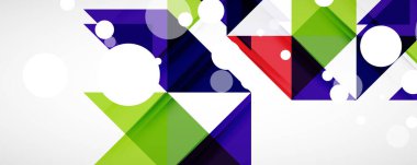 Vektör üçgen geometrik arkaplan kümesi. Kapaklar, afişler, el ilanları ve posterler ve diğer tasarımlar için vektör illüstrasyonu