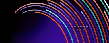 Soyut renkli çizgiler vektör arkaplanı. İnternet, büyük veri ve teknoloji bağlantıları kavramı, soyut şablon