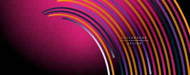 Soyut renkli çizgiler vektör arkaplanı. İnternet, büyük veri ve teknoloji bağlantıları kavramı, soyut şablon