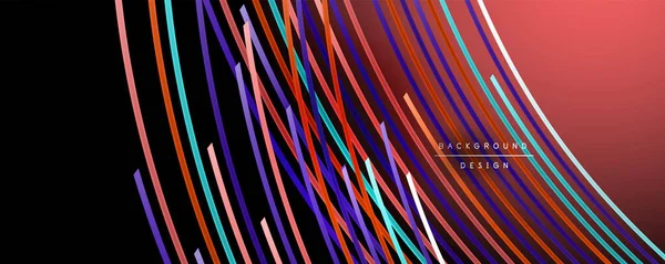 Abstraktní barevné čáry vektorové pozadí. Koncept připojení k Internetu, velká data a technologie, abstraktní šablona — Stockový vektor