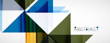 Geometrik soyut arkaplan. Tekno renk üçgen şekilleri. Kapaklar, afişler, el ilanları ve posterler ve diğer tasarımlar için vektör illüstrasyonu