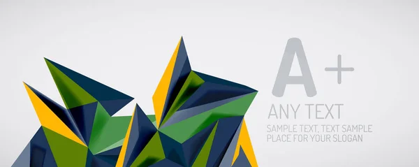 Geometrische Hintergründe des Vektordreiecks. Low-Poly 3D-Form auf hellem Hintergrund. Vektor-Illustration für Covers, Banner, Flyer, Poster und andere Designs — Stockvektor