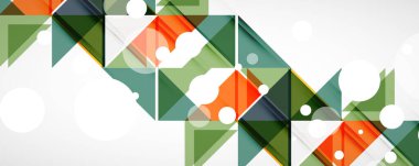 Geometrik soyut arkaplan. Tekno renk üçgen şekilleri. Kapaklar, afişler, el ilanları ve posterler ve diğer tasarımlar için vektör illüstrasyonu